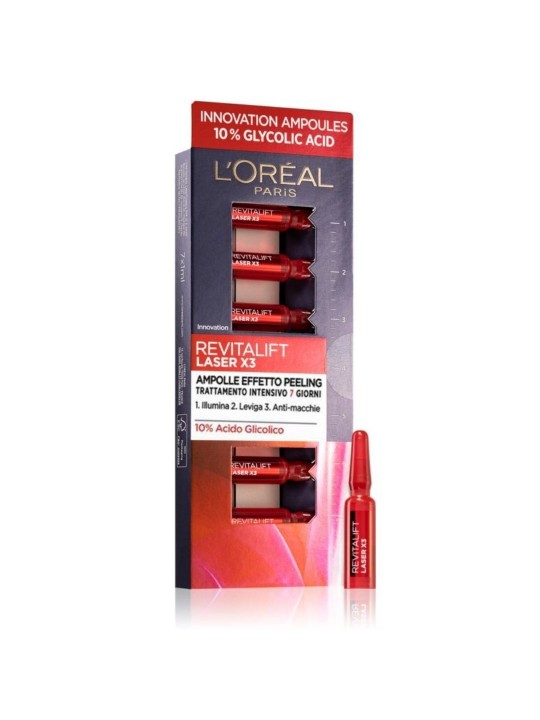 L'Oréal Paris Revitalift Laser X3 Ampolle Effetto Peeling con Acido Glicolico